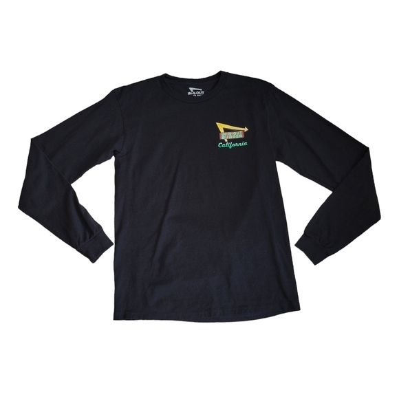 In and Out Burger California shirt Men's Size Small black long sleeve - Picture 2 of 7
